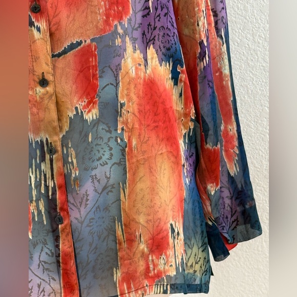 Chico's Multicolor Abstract Blouse size 16 (Chico’s size 3) - Picture 4 of 12